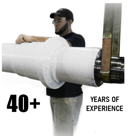 Employee working with dry film